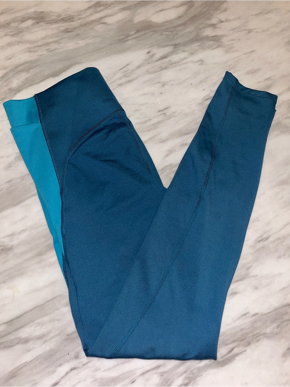 All In Motion Medium Teal Colorblock High Rise Compression Leggings M